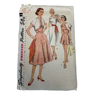 Simplicity Vintage 1950's Pattern #1623 Women's Dress in Half Size 12.5 HTF RARE